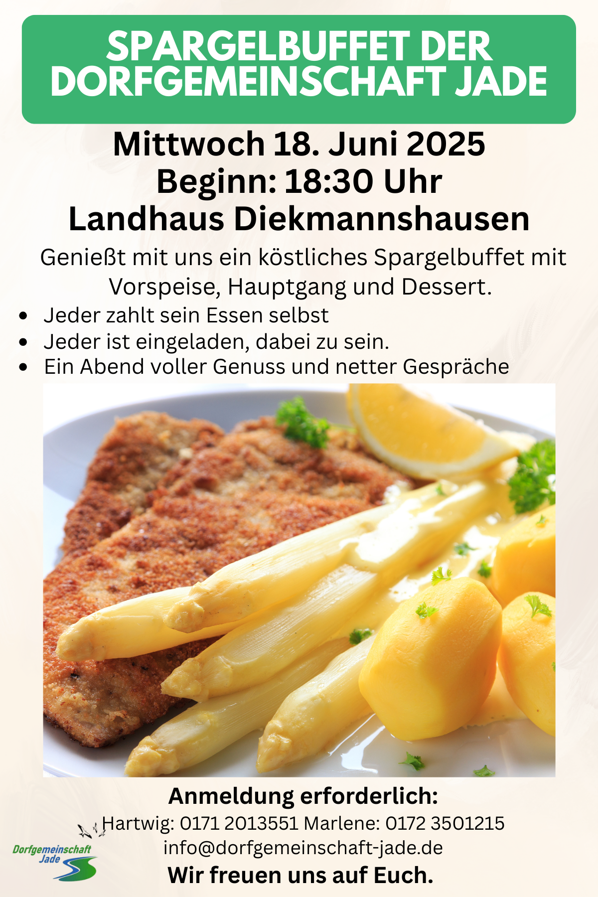 Spargelbuffet der Dorfgemeinschaft Jade